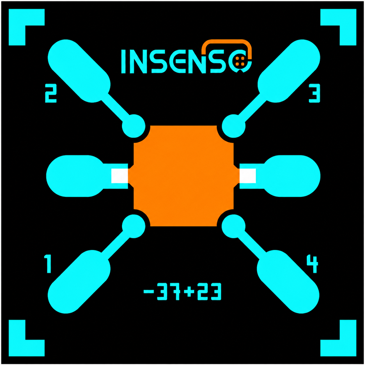 IPD25 silicon pressure sensor die with implanted resistors and piezoresistive Wheatstone bridge